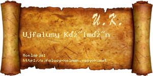 Ujfalusy Kálmán névjegykártya
